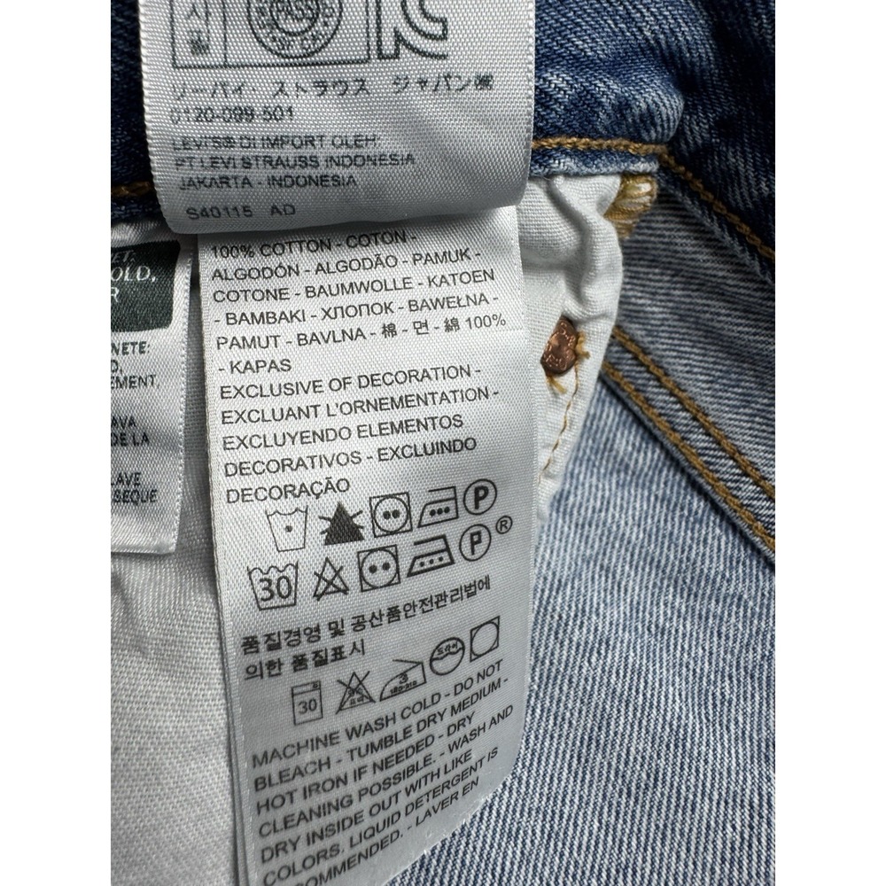 Levi's 501 Women's 26x28 Button Fly Skinny Leg Big E Light Washed Distressed - Picture 7 of 13